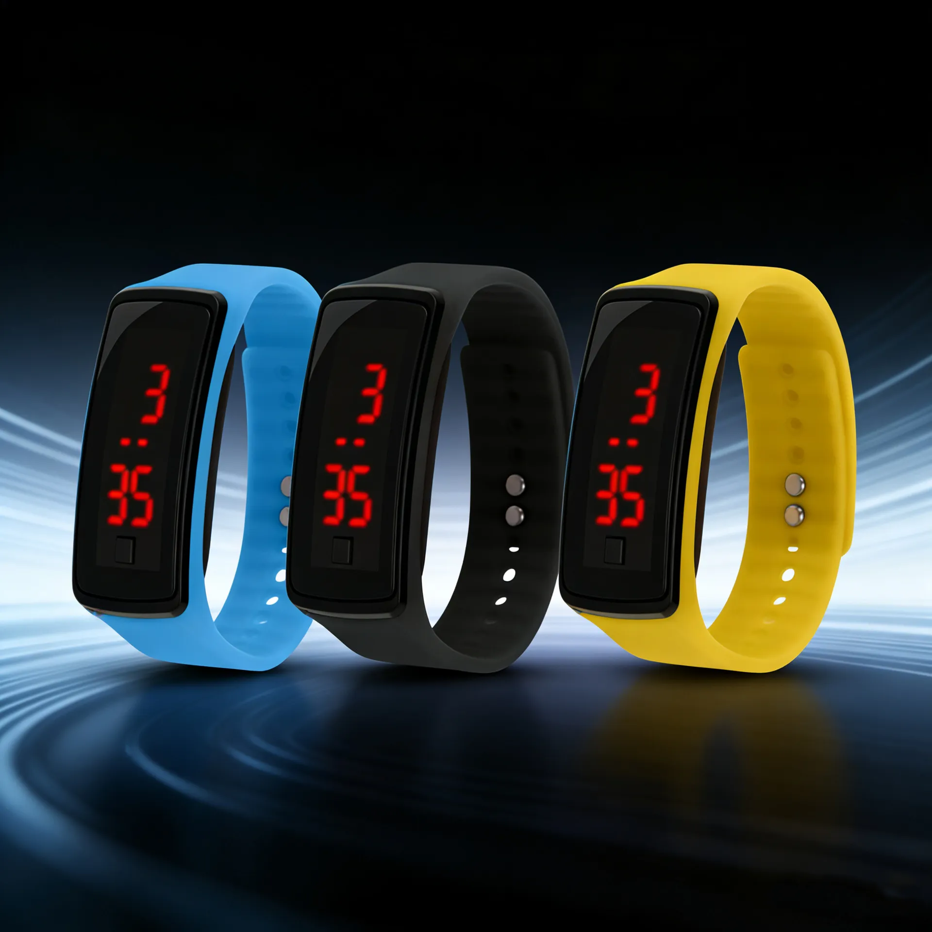 LED Bracelet Watch for Kids, Teens, Students - Silicone Digital Wristwatch for Sports, Exams, Silent Time - Unisex Electronic Watch thumbnail 1