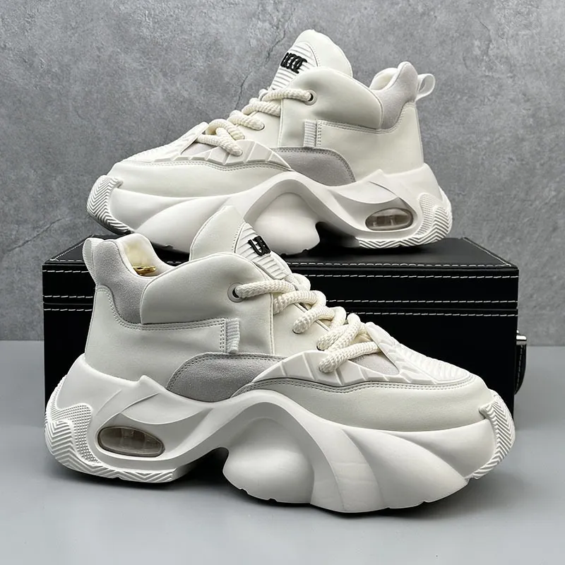 Men's Spring Casual Sneakers Comfortable Fashionable Skateboarding Shoes High Top Work Boots for Men showcase 2