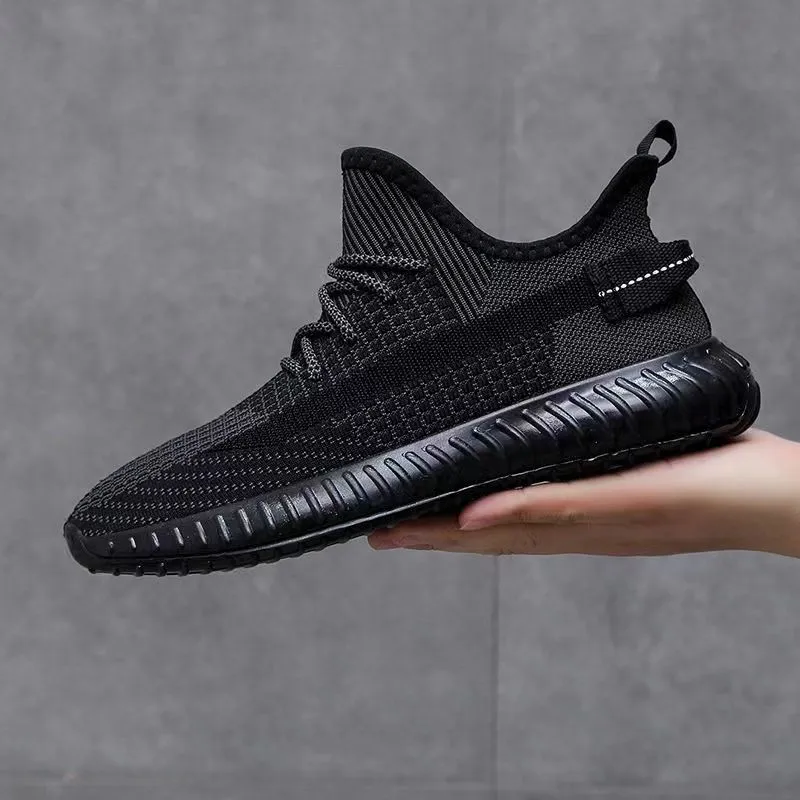 Men's Breathable Fly-Knit Mesh Running Shoes - Lightweight Sports Sneakers for Summer, Autumn - Casual Trendy Coconut Style thumbnail 6