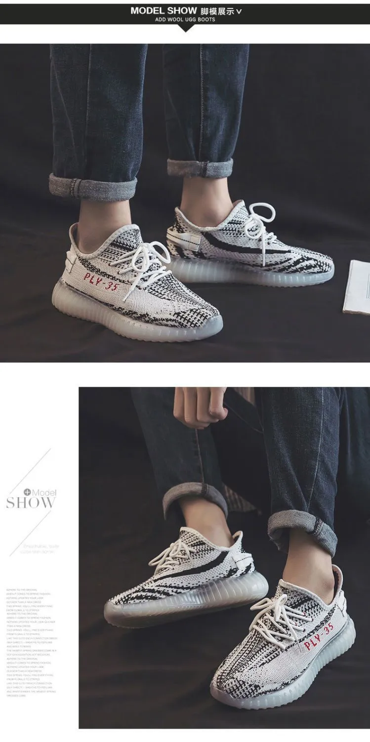 Men's Breathable Fly-Knit Mesh Running Shoes - Lightweight Sports Sneakers for Summer, Autumn - Casual Trendy Coconut Style showcase 3