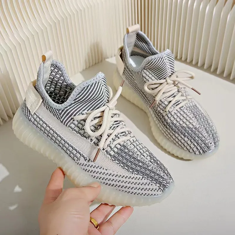Men's Breathable Fly-Knit Mesh Running Shoes - Lightweight Sports Sneakers for Summer, Autumn - Casual Trendy Coconut Style thumbnail 8
