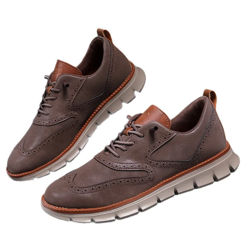 Men's Leather Casual Shoes Slip-On Loafers Lightweight Breathable Sneakers Plus Size Spring Autumn Footwear thumbnail 5