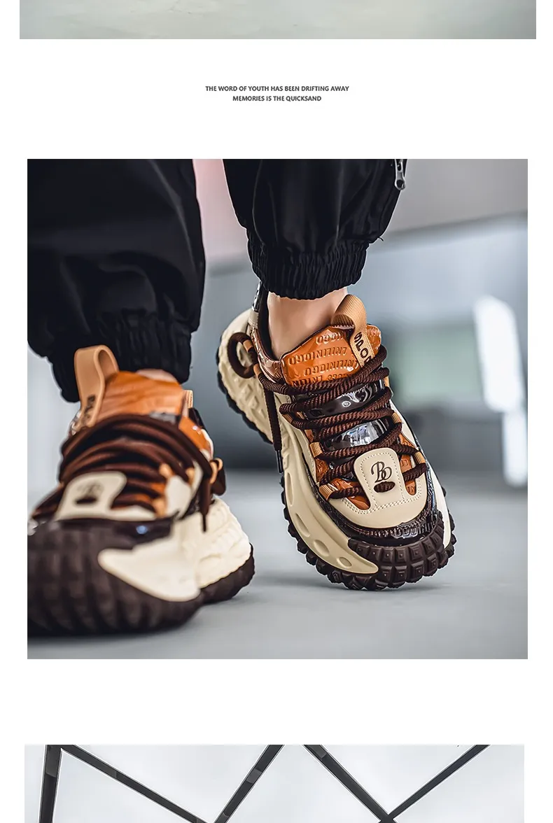 Men's Thick Sole Casual Sports Shoes - European Style Height Increasing Dad Sneakers for Spring/Summer 2025 showcase 12