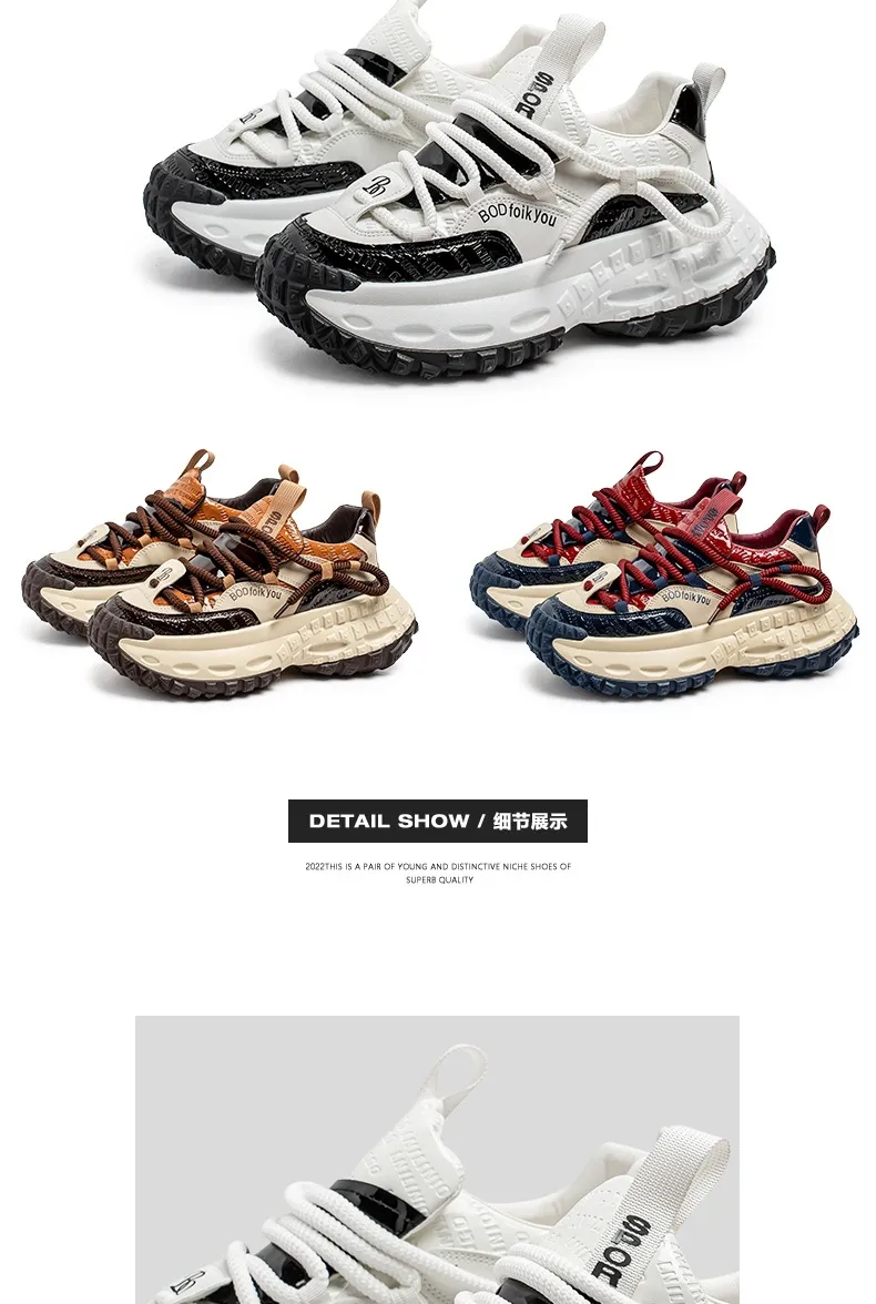 Men's Thick Sole Casual Sports Shoes - European Style Height Increasing Dad Sneakers for Spring/Summer 2025 showcase 3