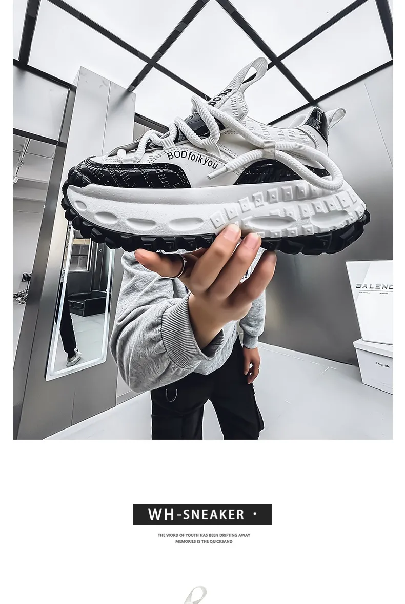 Men's Thick Sole Casual Sports Shoes - European Style Height Increasing Dad Sneakers for Spring/Summer 2025 showcase 2