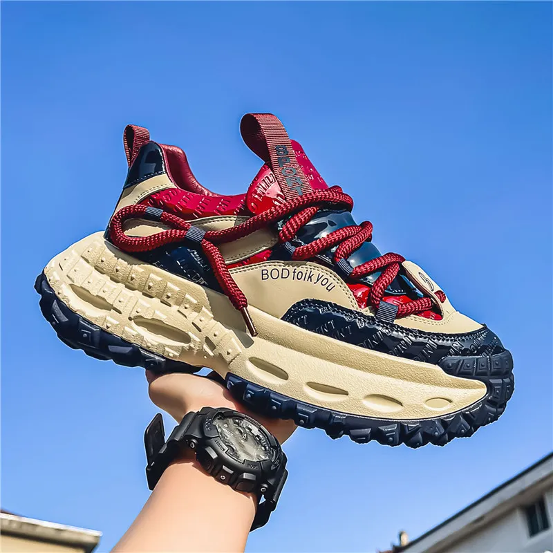 Men's Thick Sole Casual Sports Shoes - European Style Height Increasing Dad Sneakers for Spring/Summer 2025 thumbnail 6