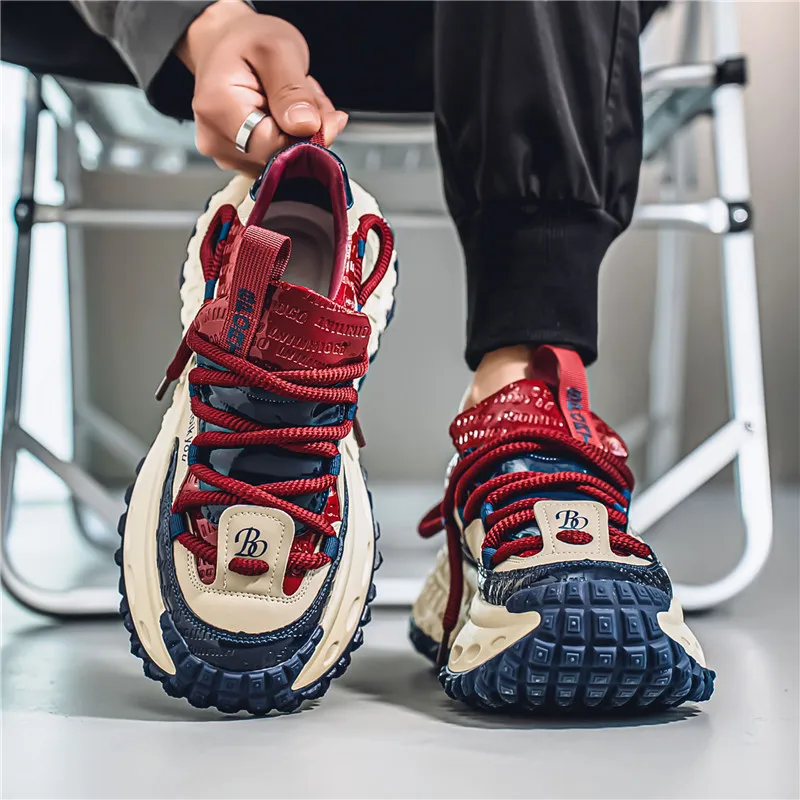 Men's Thick Sole Casual Sports Shoes - European Style Height Increasing Dad Sneakers for Spring/Summer 2025 thumbnail 2