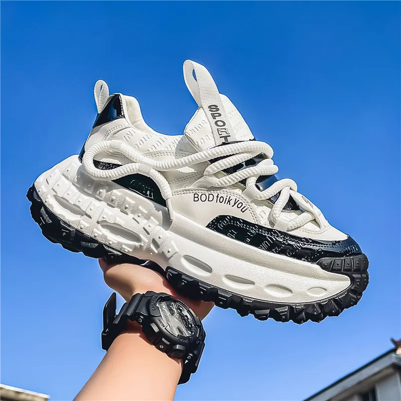 Men's Thick Sole Casual Sports Shoes - European Style Height Increasing Dad Sneakers for Spring/Summer 2025 thumbnail 8