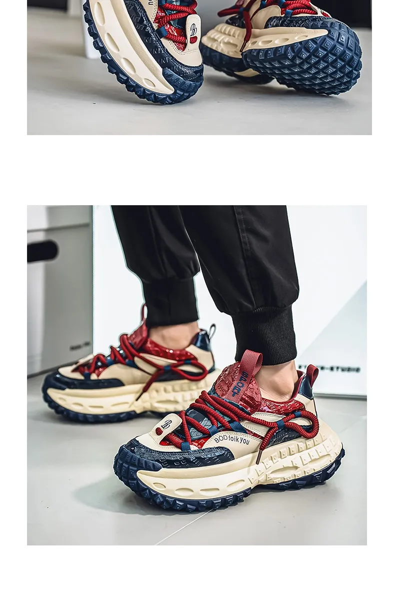 Men's Thick Sole Casual Sports Shoes - European Style Height Increasing Dad Sneakers for Spring/Summer 2025 showcase 20