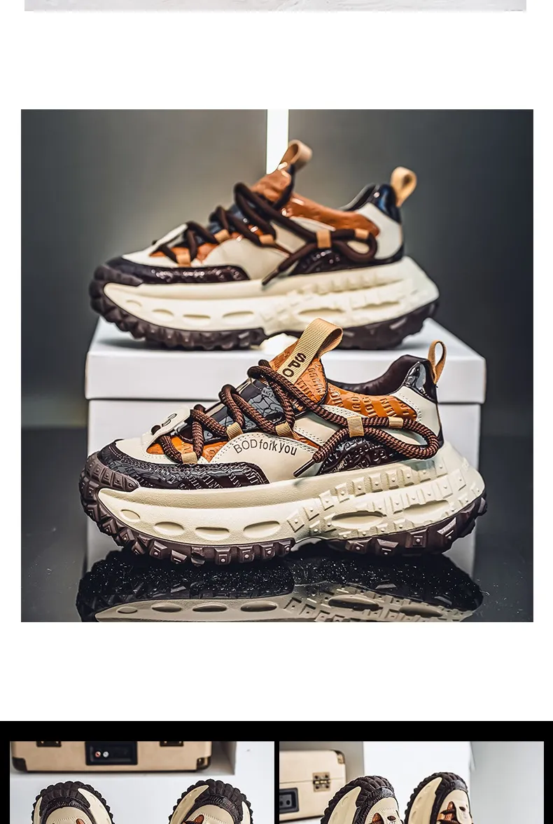 Men's Thick Sole Casual Sports Shoes - European Style Height Increasing Dad Sneakers for Spring/Summer 2025 showcase 15