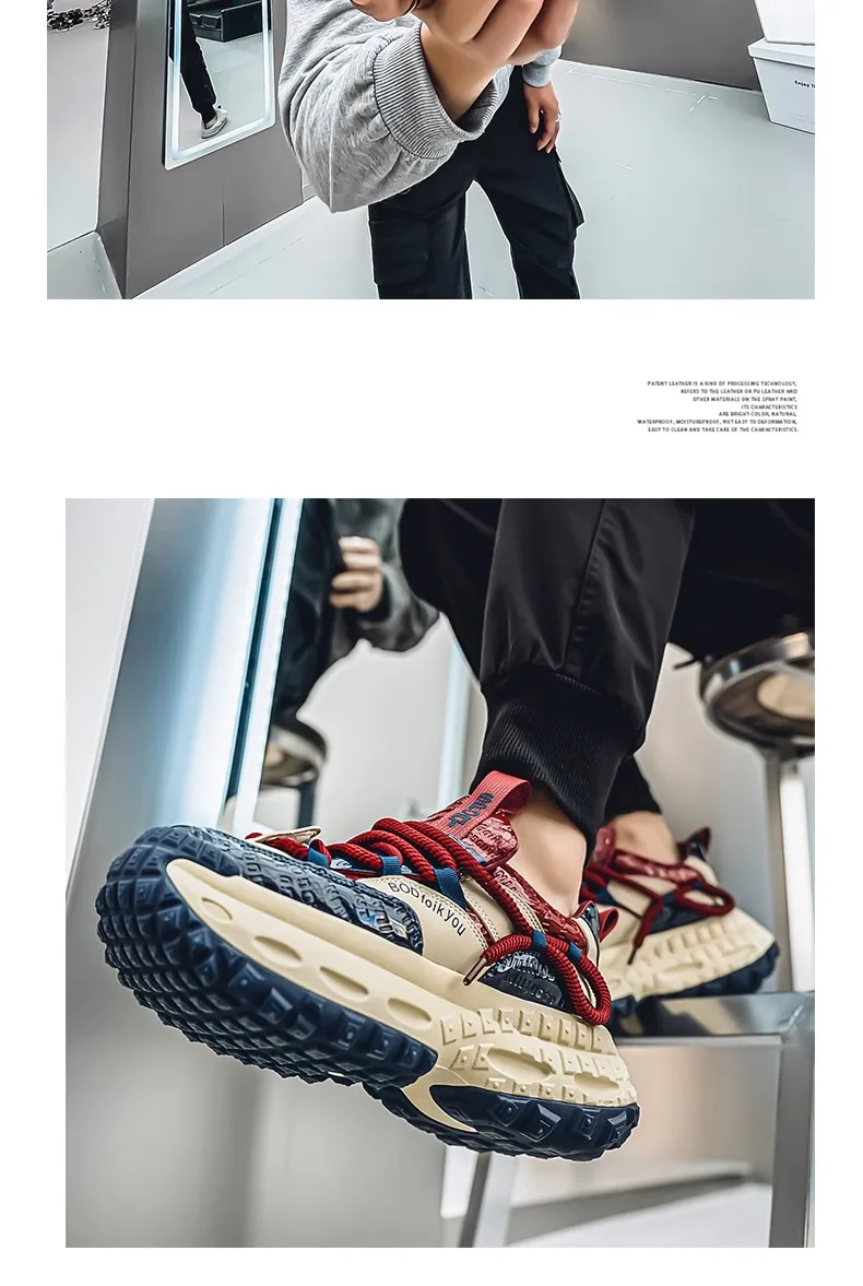 Men's Thick Sole Casual Sports Shoes - European Style Height Increasing Dad Sneakers for Spring/Summer 2025 showcase 17
