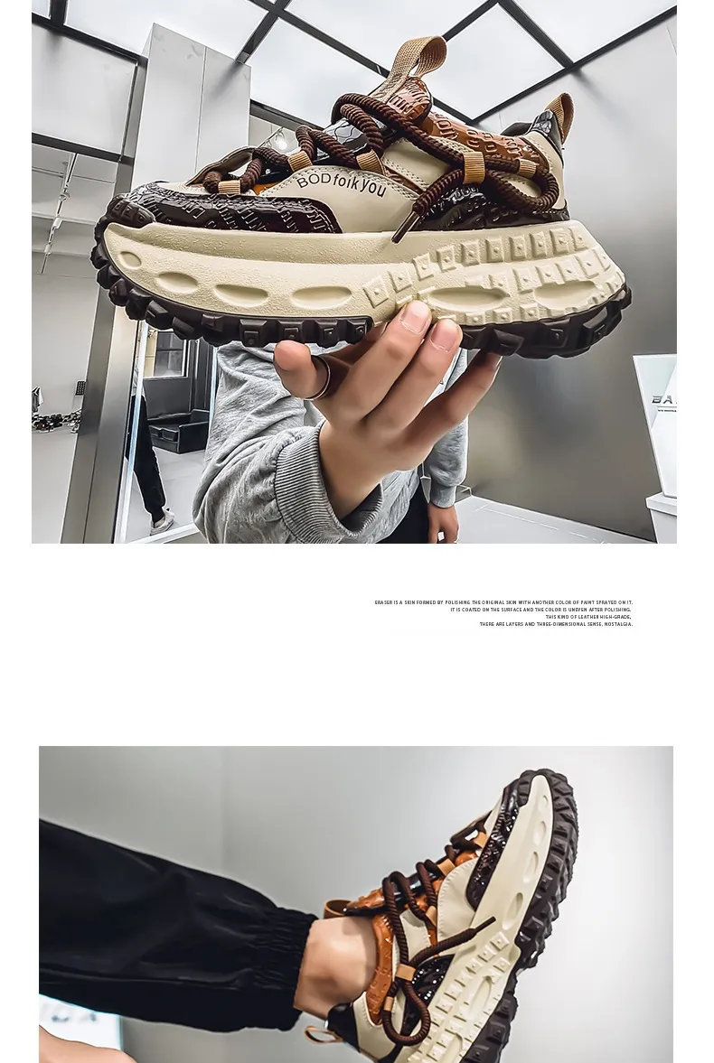 Men's Thick Sole Casual Sports Shoes - European Style Height Increasing Dad Sneakers for Spring/Summer 2025 showcase 13