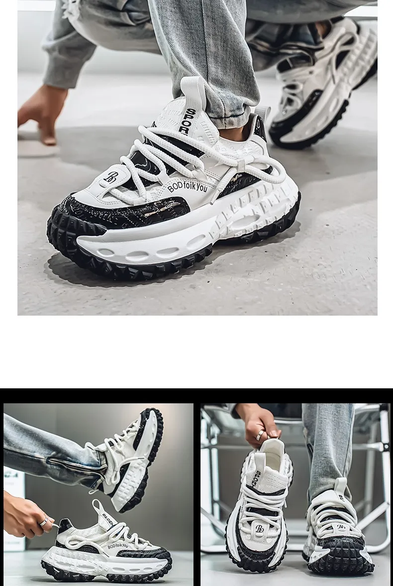 Men's Thick Sole Casual Sports Shoes - European Style Height Increasing Dad Sneakers for Spring/Summer 2025 showcase 10