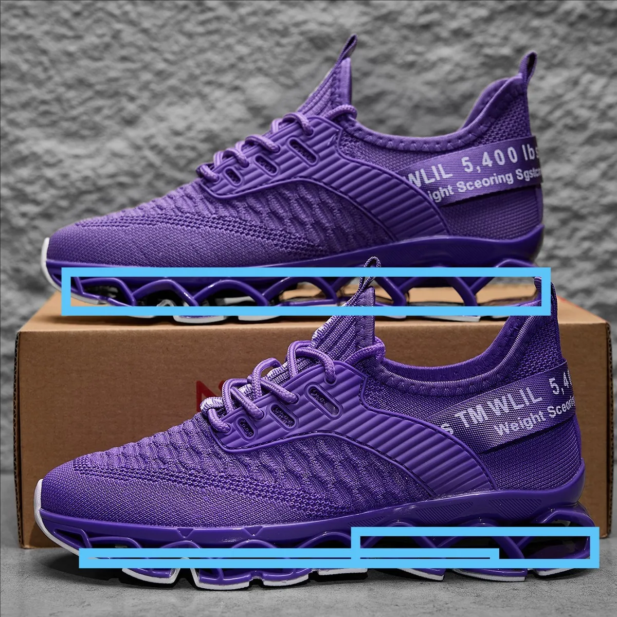 Men's Blade Running Shoes Breathable Mesh Sneakers Lightweight Casual Walking Athletic Shoes Plus Size Trendy Cross-border Footwear for Men thumbnail 8