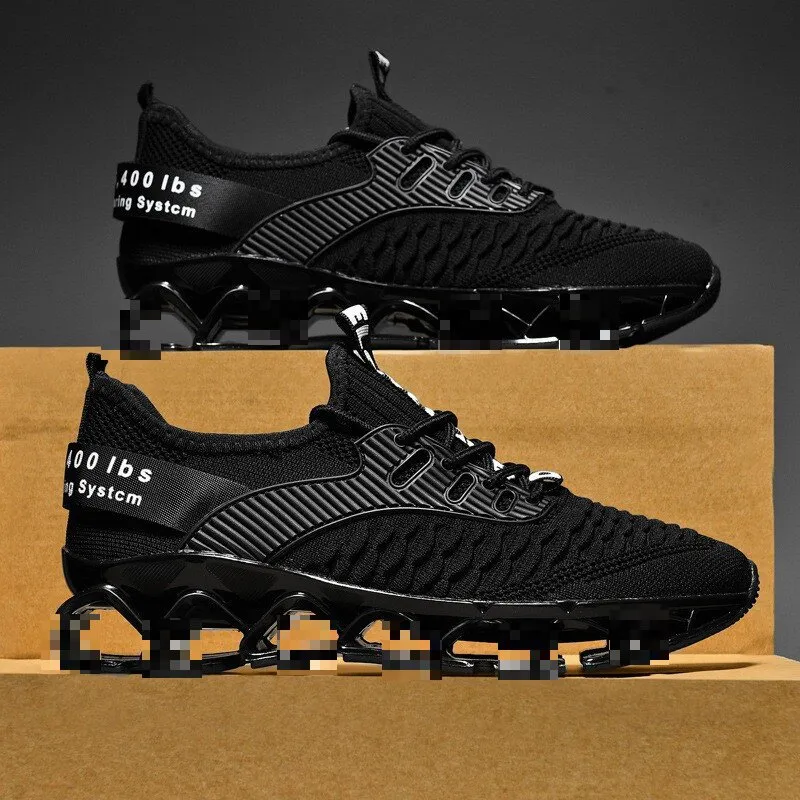 Men's Blade Running Shoes Breathable Mesh Sneakers Lightweight Casual Walking Athletic Shoes Plus Size Trendy Cross-border Footwear for Men thumbnail 1