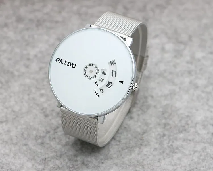 Punk Style Woven Mesh Band Watch for Youth - Korean Fashion Quartz Wristwatch with Canvas Strap - Trendy Turntable Design for Boys and Girls thumbnail 10
