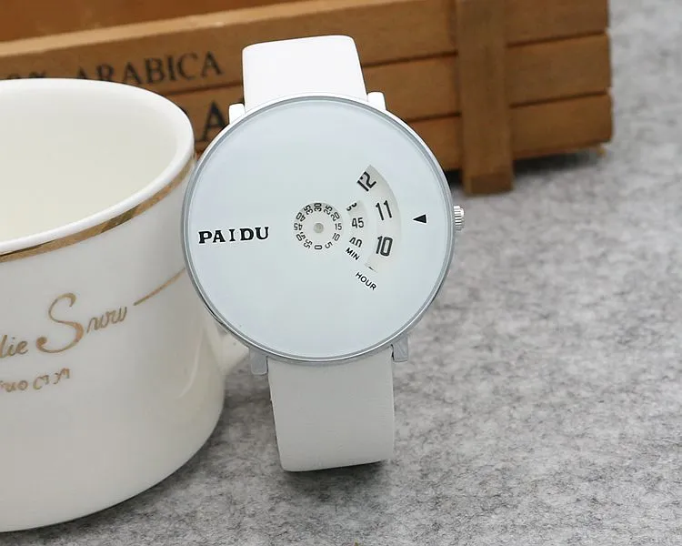 Punk Style Woven Mesh Band Watch for Youth - Korean Fashion Quartz Wristwatch with Canvas Strap - Trendy Turntable Design for Boys and Girls thumbnail 6