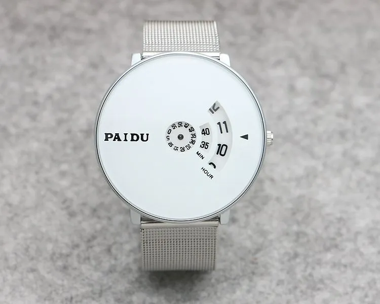Punk Style Woven Mesh Band Watch for Youth - Korean Fashion Quartz Wristwatch with Canvas Strap - Trendy Turntable Design for Boys and Girls showcase 17