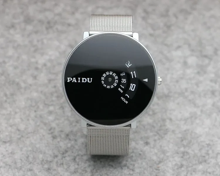 Punk Style Woven Mesh Band Watch for Youth - Korean Fashion Quartz Wristwatch with Canvas Strap - Trendy Turntable Design for Boys and Girls showcase 15
