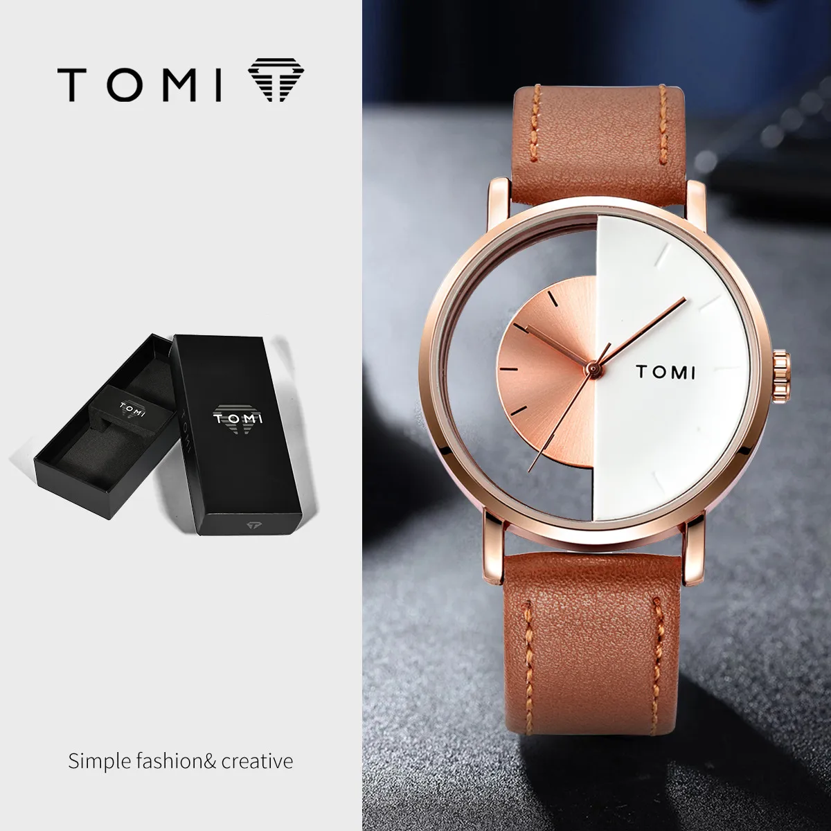 TOMI Women's Hollow Design Quartz Watch - Korean Style Casual Fashion Wristwatch for Ladies and Girls thumbnail 9