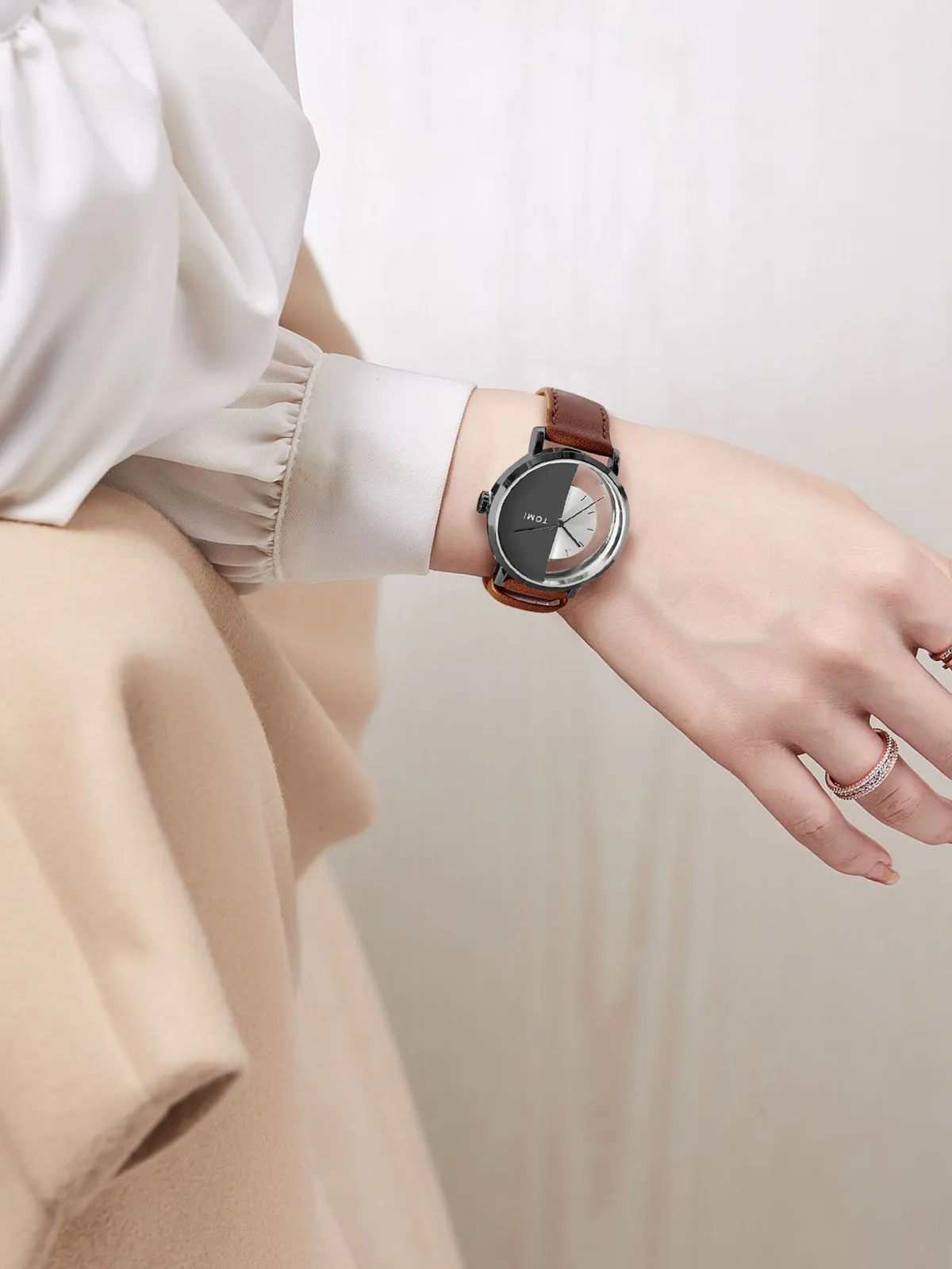 TOMI Women's Hollow Design Quartz Watch - Korean Style Casual Fashion Wristwatch for Ladies and Girls showcase 10
