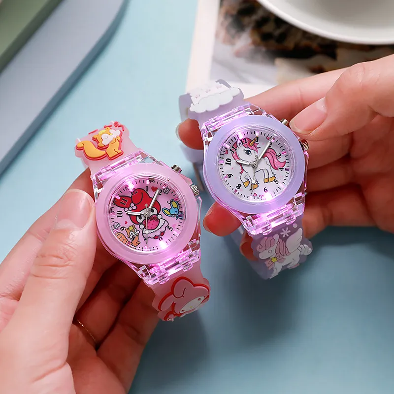 Kids Cartoon Silicone Watch - Cute Luminous Quartz Wristwatch for Boys and Girls - Fun Party Favors and Children's Gifts thumbnail 2