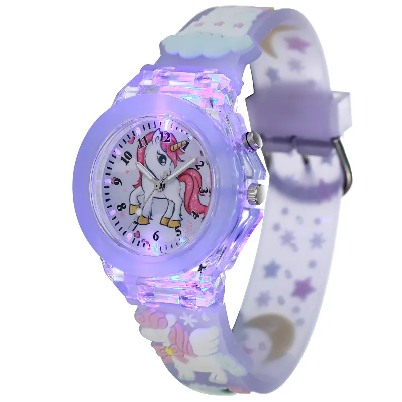 Kids Cartoon Silicone Watch - Cute Luminous Quartz Wristwatch for Boys and Girls - Fun Party Favors and Children's Gifts thumbnail 8
