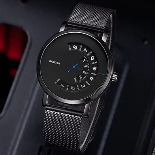 Men's Large Dial Punk Watch with Cowhide Strap - Retro Business Style Fashion Wristwatch for Men showcase 5