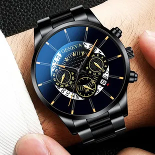 Men's Large Dial Punk Watch with Cowhide Strap - Retro Business Style Fashion Wristwatch for Men showcase 6