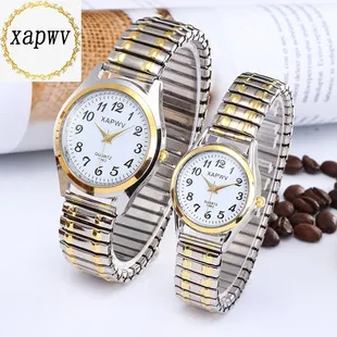 Large Dial Quartz Watch for Seniors - Easy Read Analog Face, Elastic Band, Fashionable Wristwatch for Men and Women, Couple's Style showcase 2