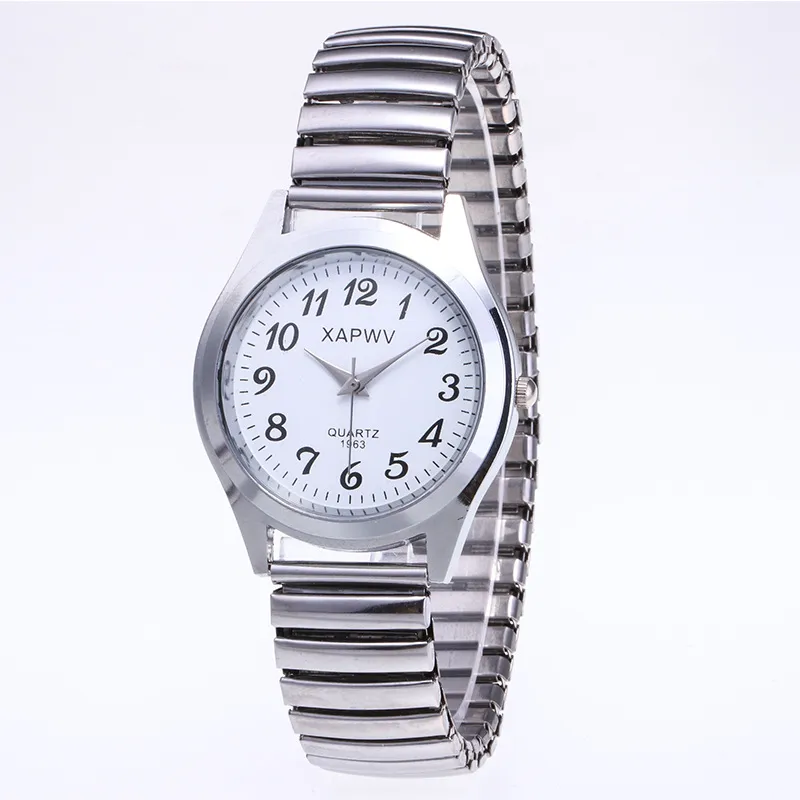Large Dial Quartz Watch for Seniors - Easy Read Analog Face, Elastic Band, Fashionable Wristwatch for Men and Women, Couple's Style thumbnail 6
