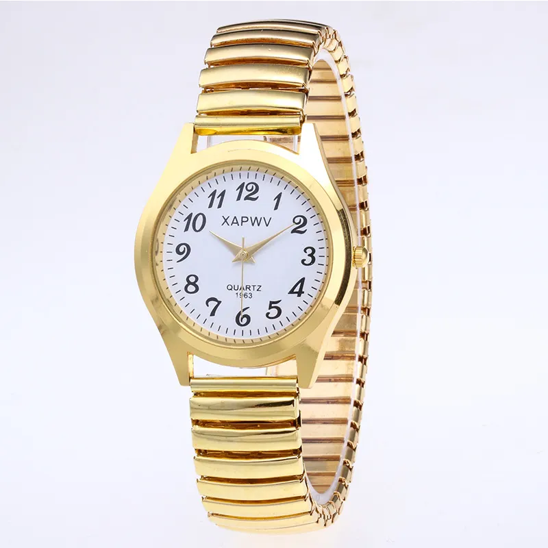 Large Dial Quartz Watch for Seniors - Easy Read Analog Face, Elastic Band, Fashionable Wristwatch for Men and Women, Couple's Style thumbnail 8