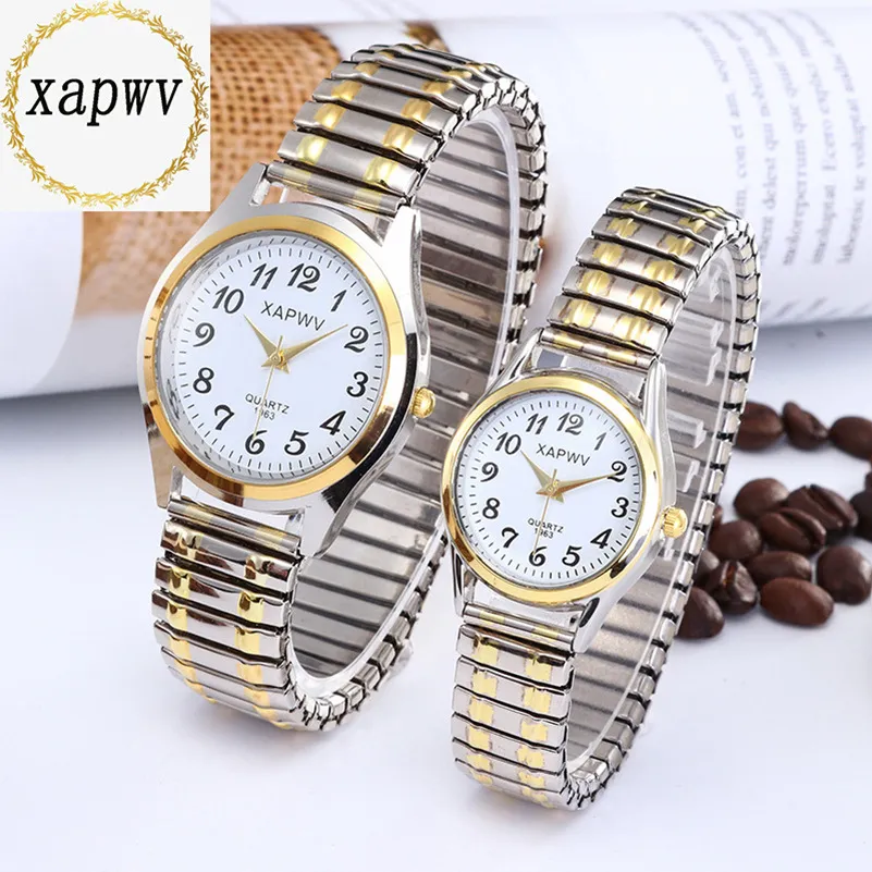 Large Dial Quartz Watch for Seniors - Easy Read Analog Face, Elastic Band, Fashionable Wristwatch for Men and Women, Couple's Style thumbnail 1