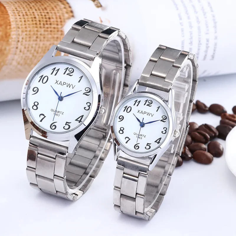 Large Dial Quartz Watch for Seniors - Easy Read Analog Face, Elastic Band, Fashionable Wristwatch for Men and Women, Couple's Style thumbnail 2