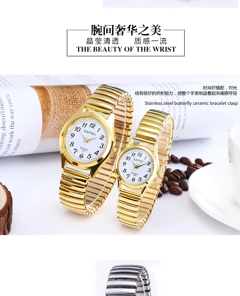 Large Dial Quartz Watch for Seniors - Easy Read Analog Face, Elastic Band, Fashionable Wristwatch for Men and Women, Couple's Style showcase 18