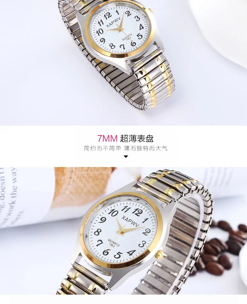 Large Dial Quartz Watch for Seniors - Easy Read Analog Face, Elastic Band, Fashionable Wristwatch for Men and Women, Couple's Style showcase 20