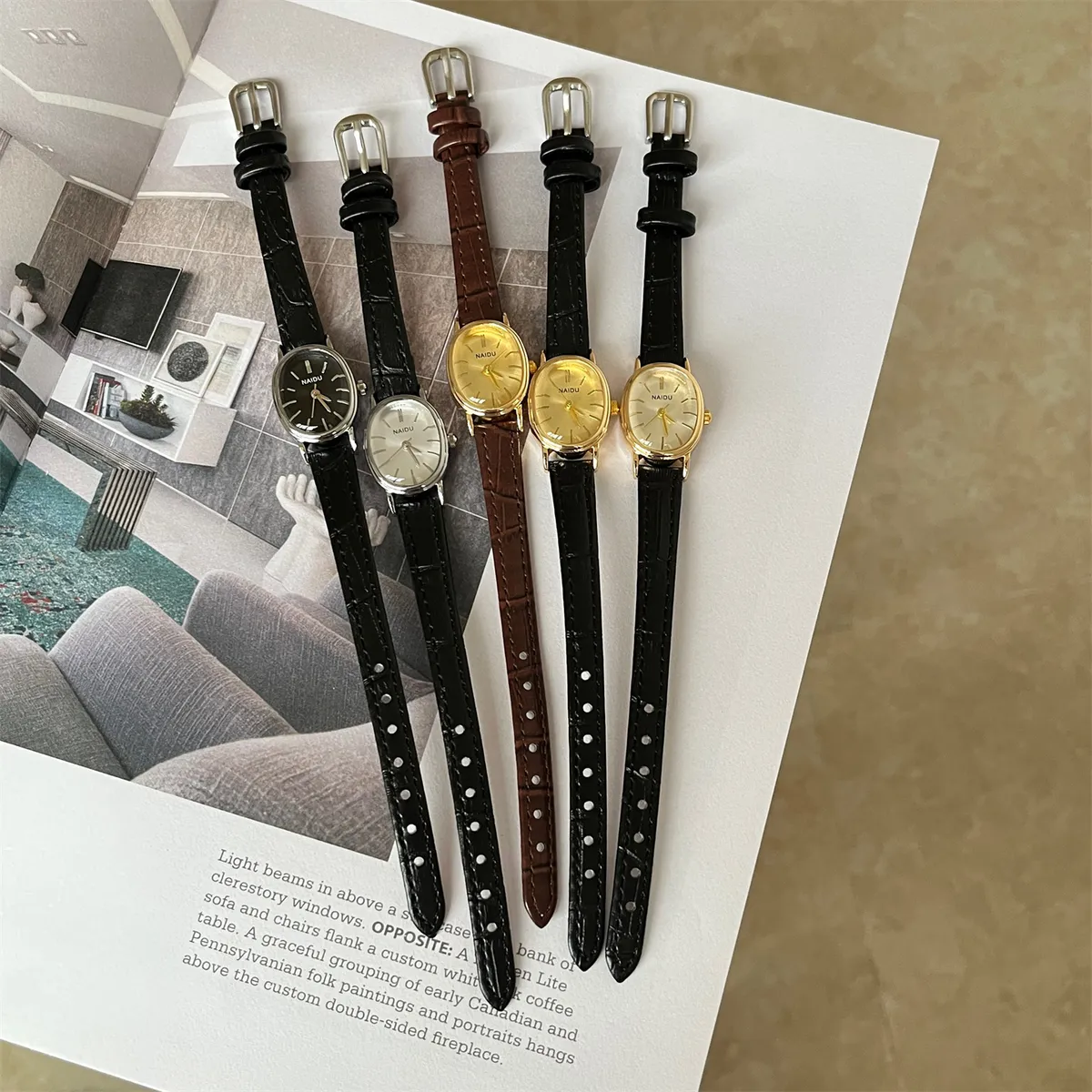 Women's Oval Face Watch, Simple Niche Luxury Design, Student and Ladies Fashion Wristwatch, Convex Glass, Wholesale Available showcase 1
