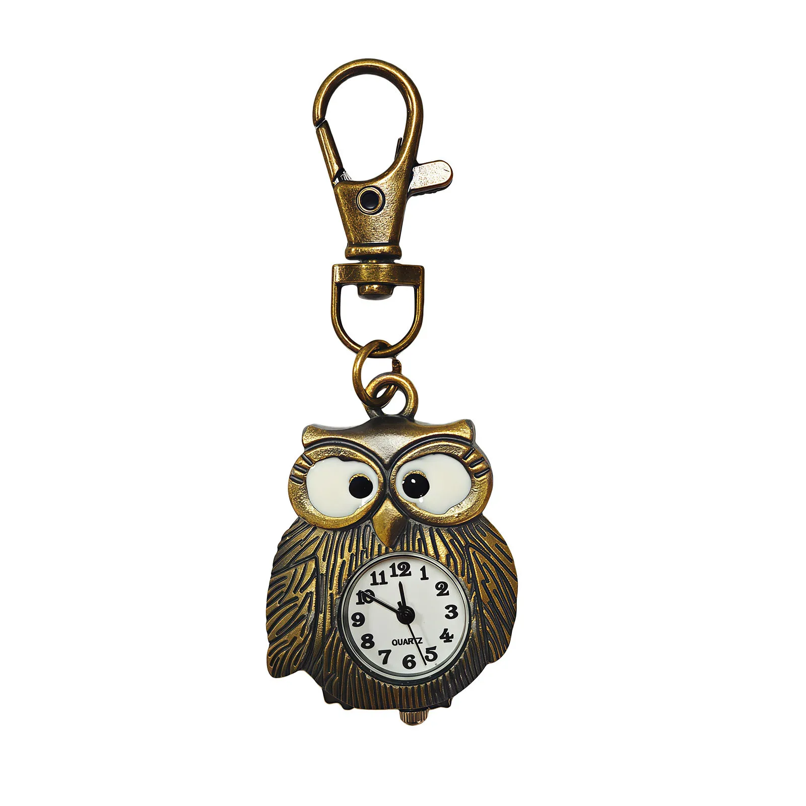 Vintage Owl Pocket Watch Necklace for Students - Retro Quartz Pendant Watch Keychain - Personalized Gift for Men Women Boys Girls thumbnail 5