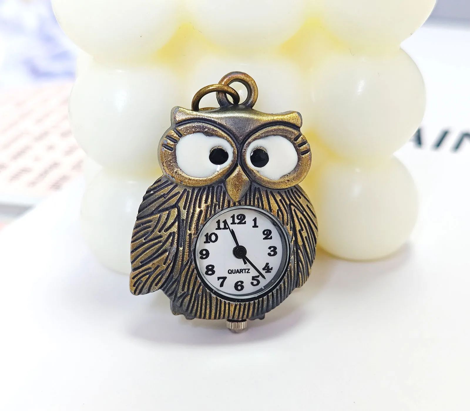 Vintage Owl Pocket Watch Necklace for Students - Retro Quartz Pendant Watch Keychain - Personalized Gift for Men Women Boys Girls thumbnail 9