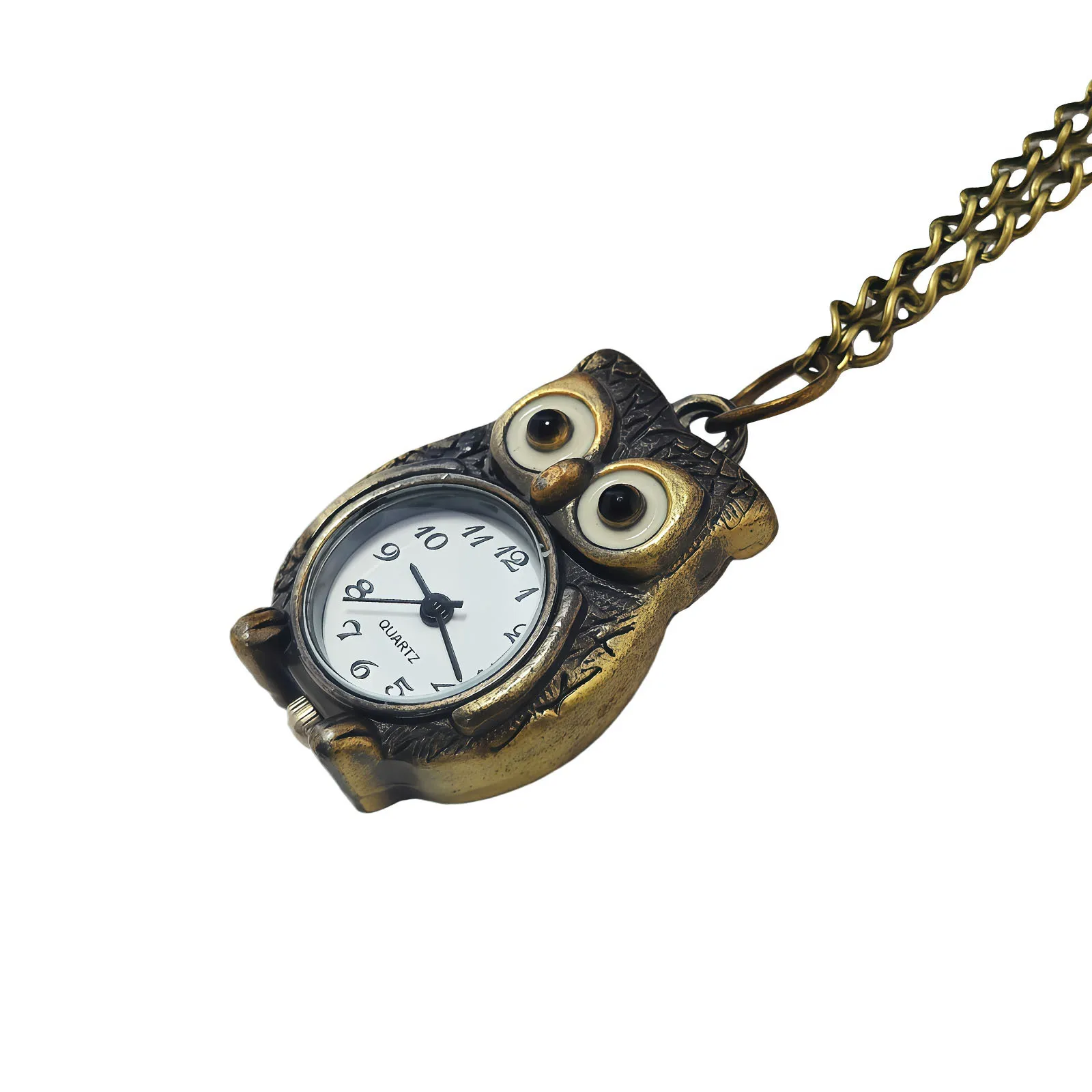 Vintage Owl Pocket Watch Necklace for Students - Retro Quartz Pendant Watch Keychain - Personalized Gift for Men Women Boys Girls thumbnail 6
