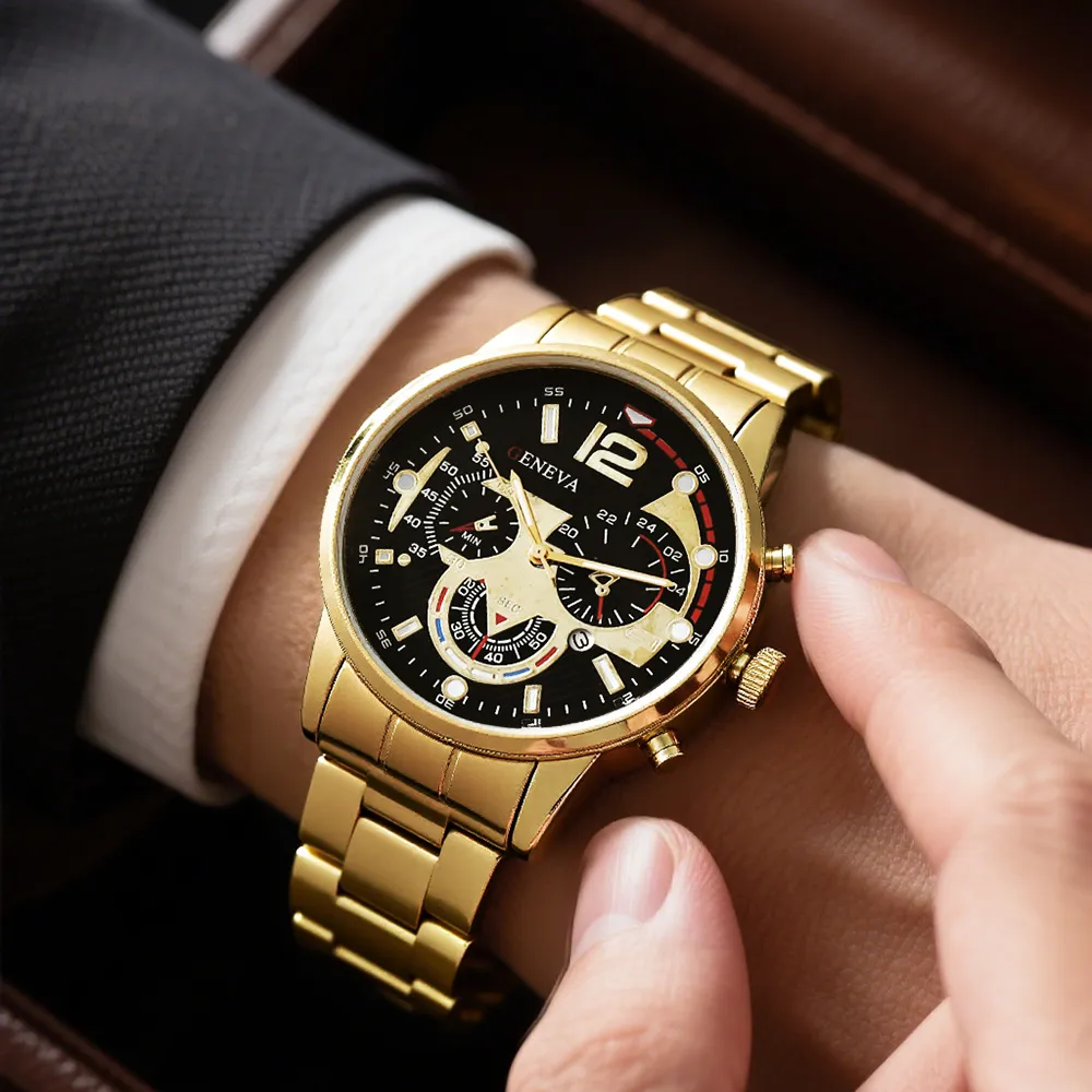 Men's Stainless Steel Quartz Watch with Calendar, Luminous Hands, and Sporty Design - Perfect Wristwatch for Everyday Wear thumbnail 6