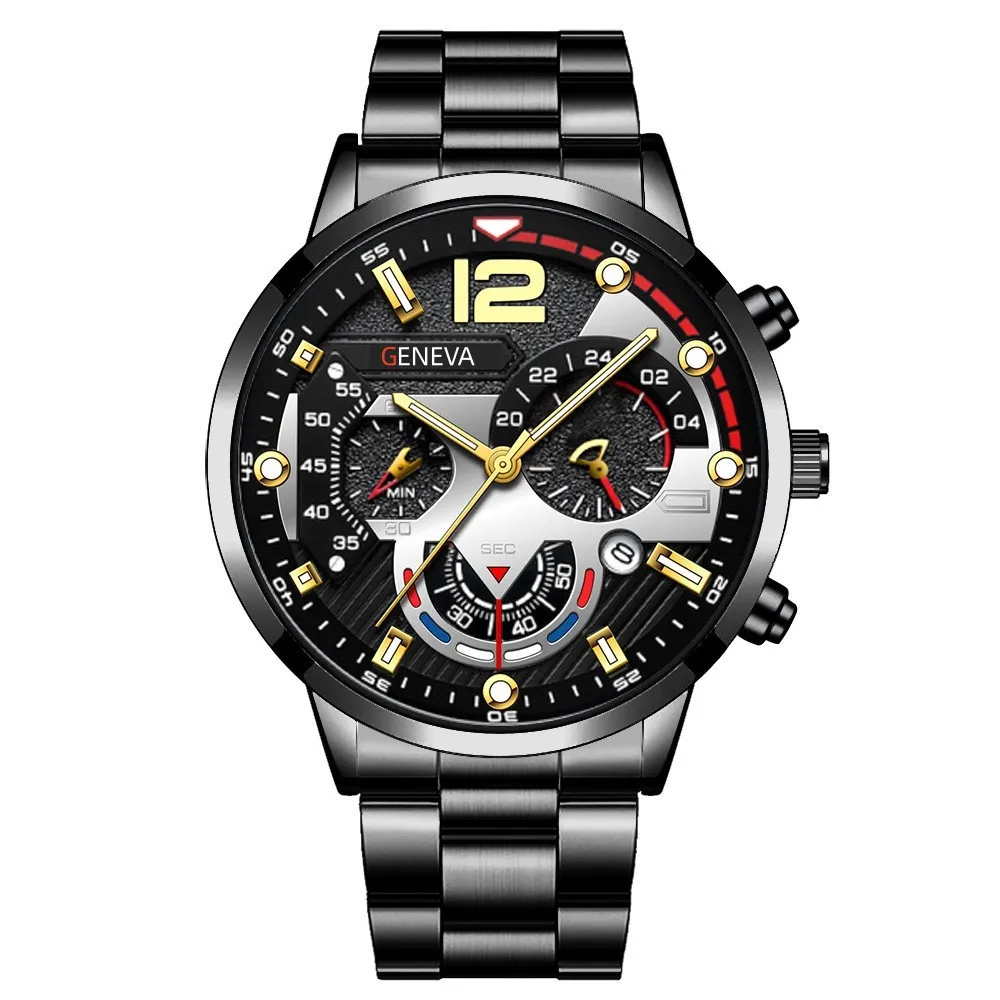 Men's Stainless Steel Quartz Watch with Calendar, Luminous Hands, and Sporty Design - Perfect Wristwatch for Everyday Wear thumbnail 10