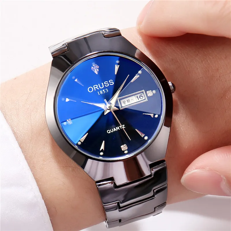 Men's Luminous Tungsten Steel Quartz Watch - Waterproof Fashion Calendar Wristwatch for Students and Couples - Wholesale Available thumbnail 10