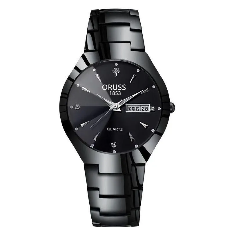 Men's Luminous Tungsten Steel Quartz Watch - Waterproof Fashion Calendar Wristwatch for Students and Couples - Wholesale Available thumbnail 5