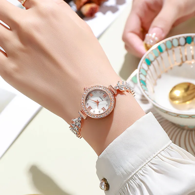Women's Fashion Diamond Watch - Elegant Round Dial, Waterproof, Luxury Design, Stylish Wristwatch for Ladies thumbnail 2