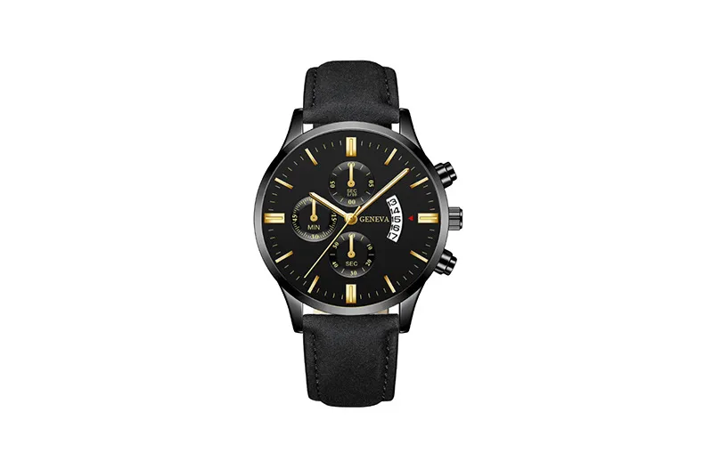 Men's Quartz Watch with Leather Strap - Fashionable Business Style with Calendar - Wholesale Hot Selling Foreign Trade Cross-Border Watch showcase 7
