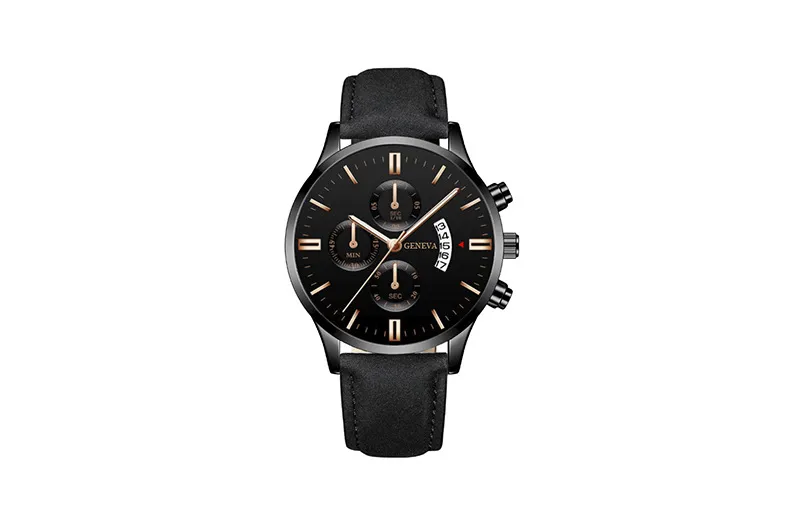 Men's Quartz Watch with Leather Strap - Fashionable Business Style with Calendar - Wholesale Hot Selling Foreign Trade Cross-Border Watch showcase 9