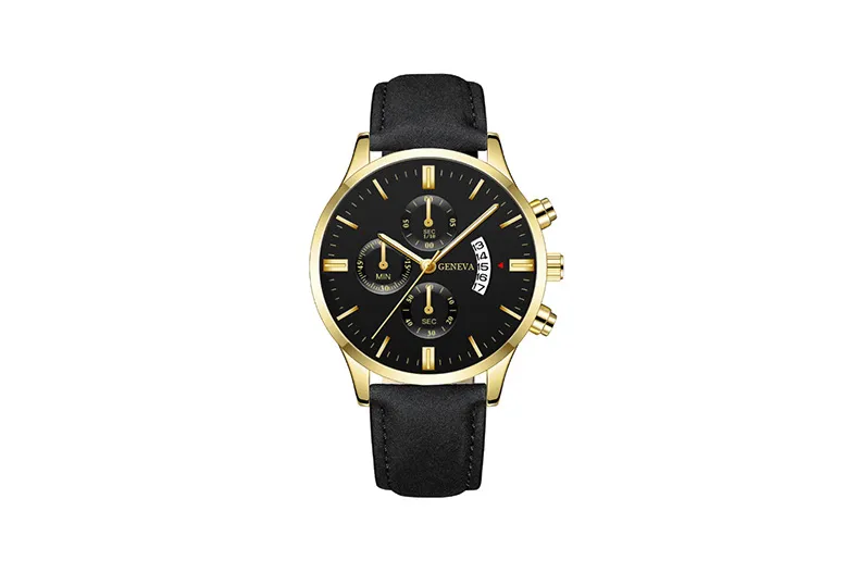 Men's Quartz Watch with Leather Strap - Fashionable Business Style with Calendar - Wholesale Hot Selling Foreign Trade Cross-Border Watch showcase 12