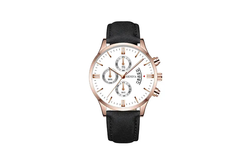 Men's Quartz Watch with Leather Strap - Fashionable Business Style with Calendar - Wholesale Hot Selling Foreign Trade Cross-Border Watch showcase 15