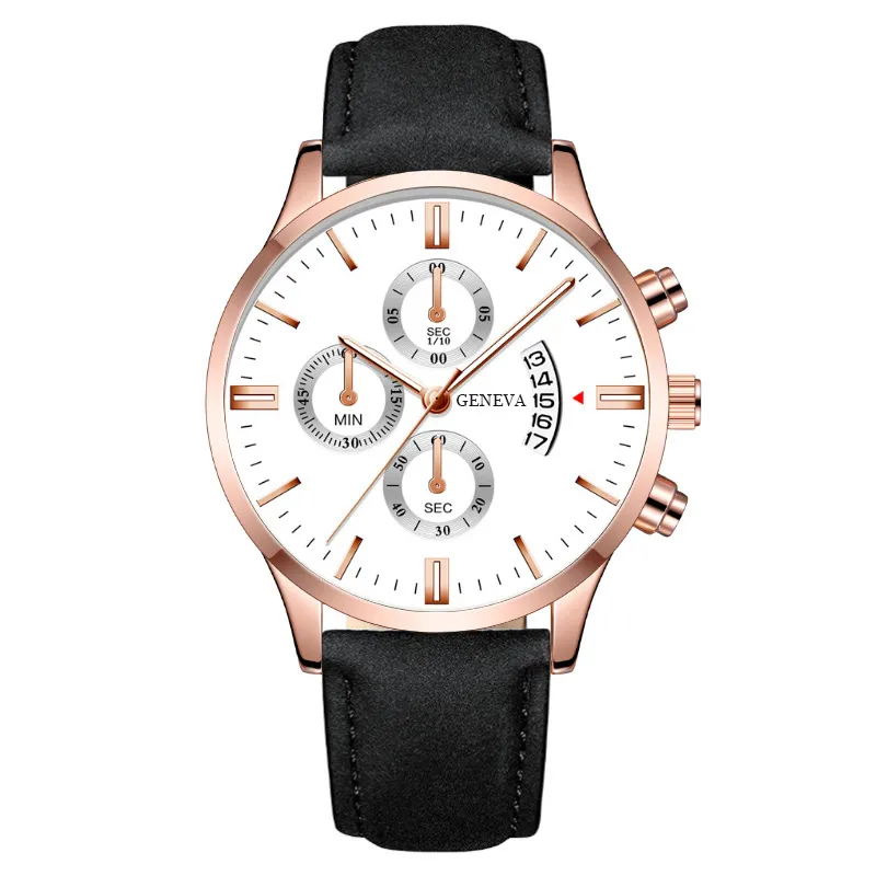 Men's Quartz Watch with Leather Strap - Fashionable Business Style with Calendar - Wholesale Hot Selling Foreign Trade Cross-Border Watch thumbnail 8